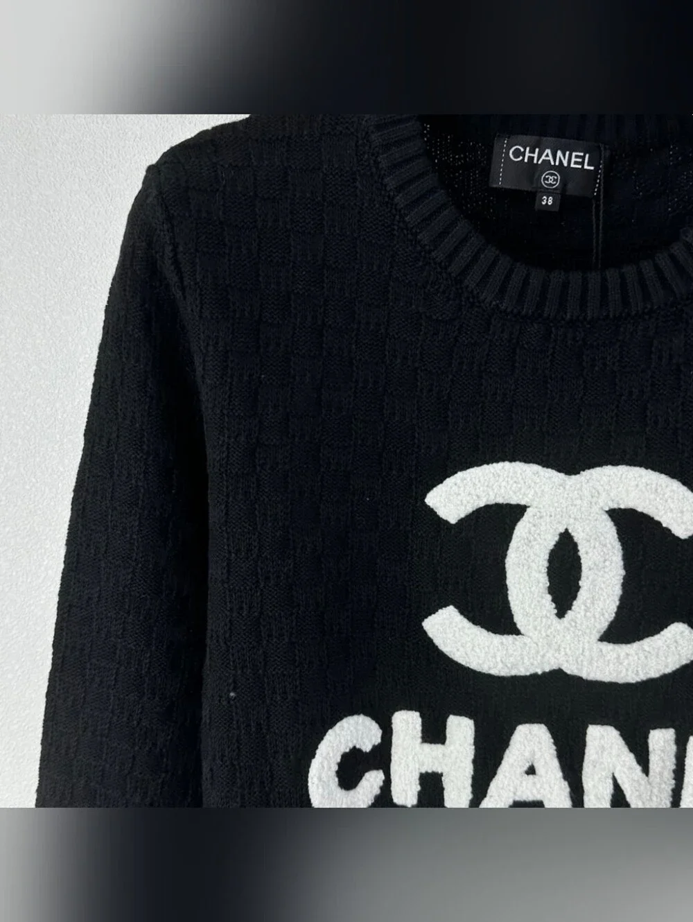 CHANEL Black Crewneck Sweater